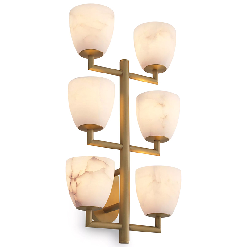 Настенный светильник Eichholtz Wall Lamp Valerius Латунь Белый Мрамор Bianco ivory ( слоновая кость ) Настенный светильник Eichholtz Wall Lamp Valerius Латунь Белый Мрамор Bianco ivory ( слоновая кость ) в Барнауле | Loft Concept