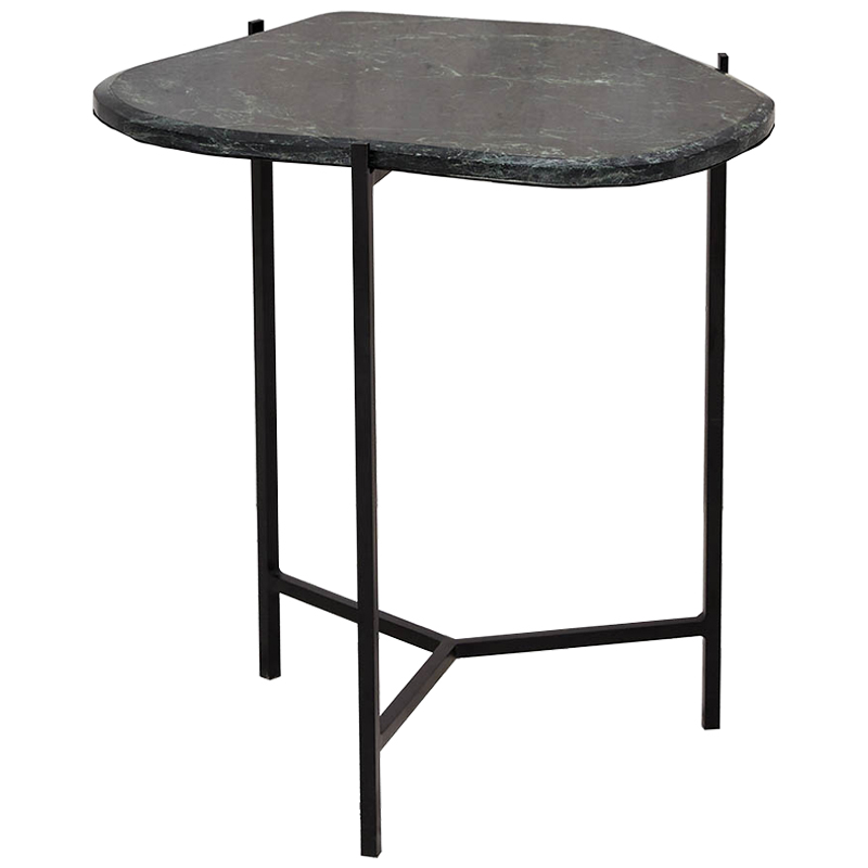 Приставной стол с каменной столешницей Tuan Side Table Черный Малахит (зеленый) в Барнауле | Loft Concept 