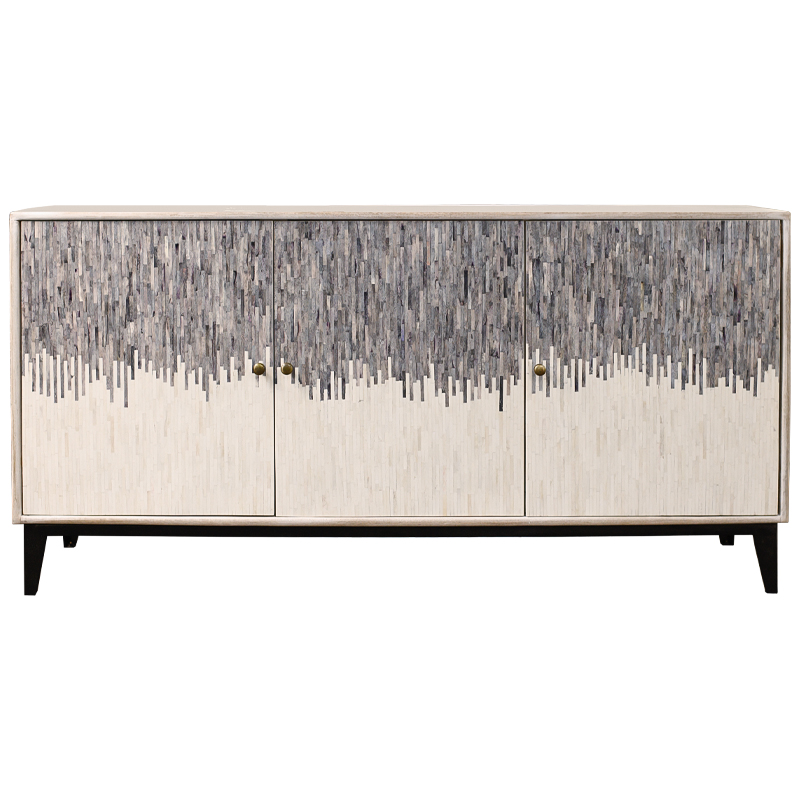 Комод с инкрустацией Grey White Bone Inlay Серый Белый ivory ( слоновая кость ) в Барнауле | Loft Concept 