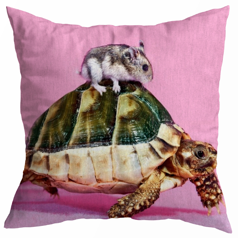 Декоративная подушка Seletti Cushion Mouse and Turtle Розовый Зеленый Серый Декоративная подушка Seletti Cushion Mouse and Turtle Розовый Зеленый Серый в Барнауле | Loft Concept