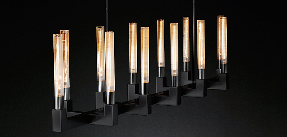 Люстра RH CANELLE Linear Chandelier 12 Modern Black Люстра RH CANELLE Linear Chandelier 12 Modern Black - Loft-Concept в Барнауле
