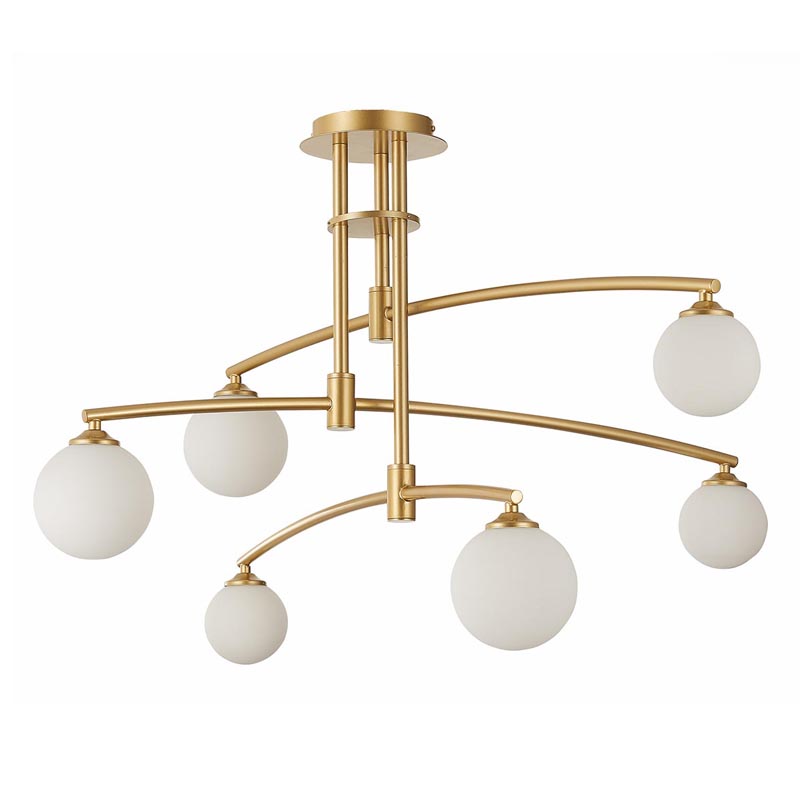 Люстра Glendon Chandelier 6 Balls Золотой Белый Люстра Glendon Chandelier 6 Balls Золотой Белый в Барнауле | Loft Concept
