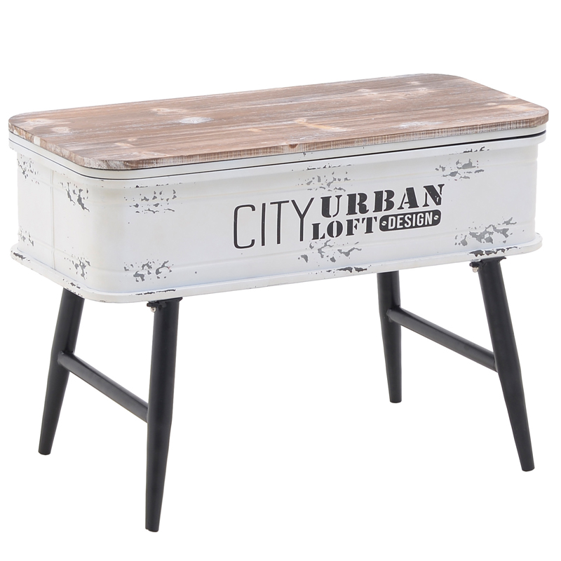 Приставной стол City Urban Loft Design Table white Бежево-серый Белый винтажная патина Приставной стол City Urban Loft Design Table white Бежево-серый Белый винтажная патина в Барнауле | Loft Concept