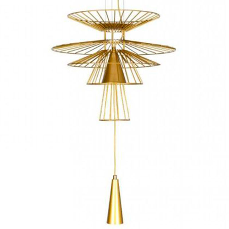 Люстра с металлическим плафоном Shade Metal Chandelier 70 см Золотой Люстра с металлическим плафоном Shade Metal Chandelier 70 см Золотой в Барнауле | Loft Concept