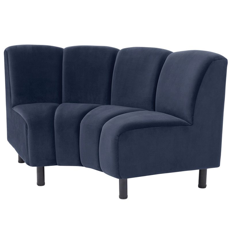 Диван Eichholtz Sofa Hillman II Сапфирово-синий Черный Диван Eichholtz Sofa Hillman II Сапфирово-синий Черный в Барнауле | Loft Concept