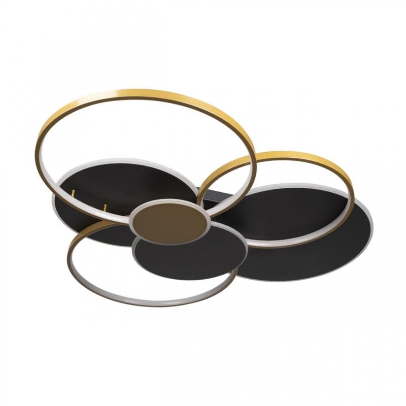 Потолочный светильник Black three rings Gold 100 см Золотой Черный Потолочный светильник Black three rings Gold 100 см Золотой Черный в Барнауле | Loft Concept