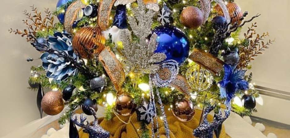 Дизайнерская Ель Синие Цветы Christmas tree Blue flowers Дизайнерская Ель Синие Цветы Christmas tree Blue flowers - Loft-Concept в Барнауле