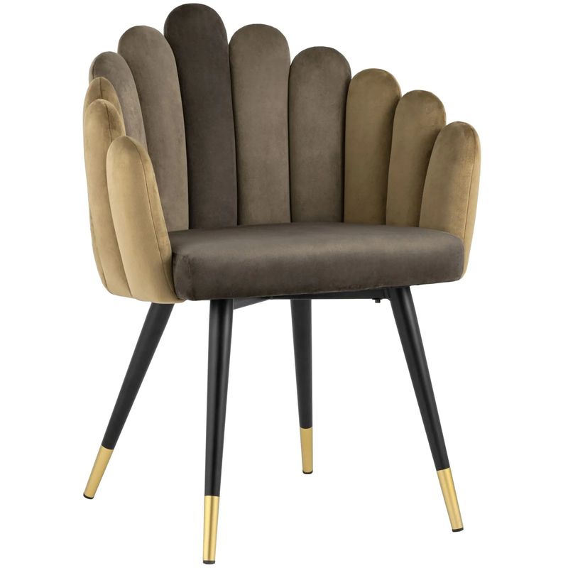 Стул Camellia Chair Коричневый Велюр Коричневый Черный Стул Camellia Chair Коричневый Велюр Коричневый Черный в Барнауле | Loft Concept