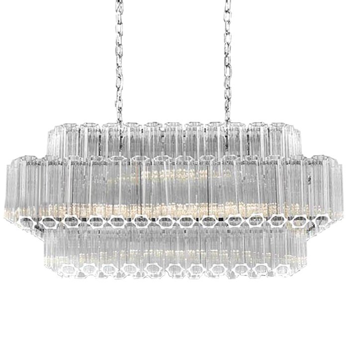 Люстра Chandelier Hexagon Rectangle Прозрачное Стекло Хром Люстра Chandelier Hexagon Rectangle Прозрачное Стекло Хром в Барнауле | Loft Concept