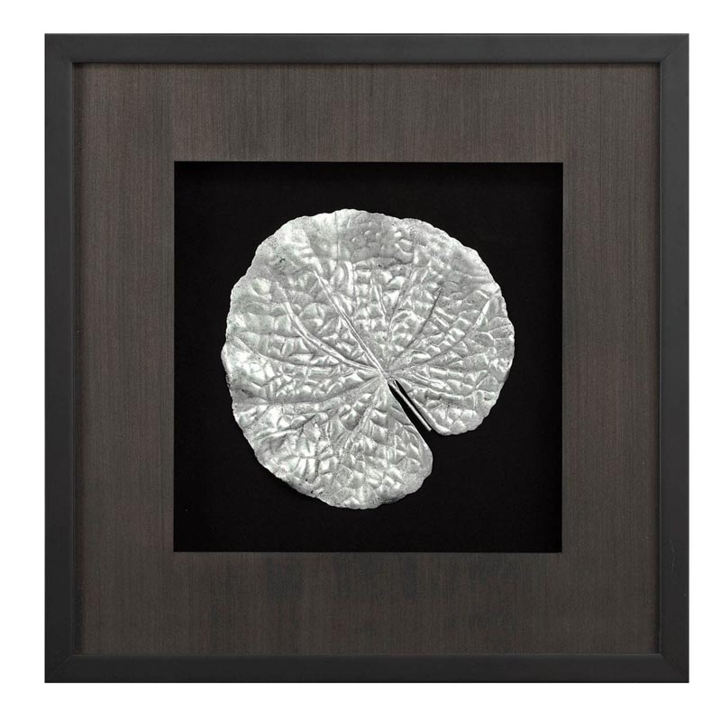 Панно Cassian Reniform Leaf Черный Серебряный Панно Cassian Reniform Leaf Черный Серебряный в Барнауле | Loft Concept