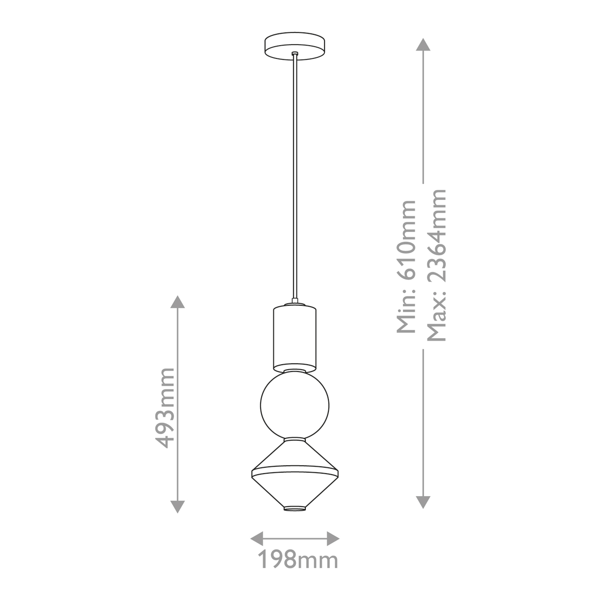 Подвесной светильник белого цвета с тремя геометрическими плафонами Alora Mood в Барнауле