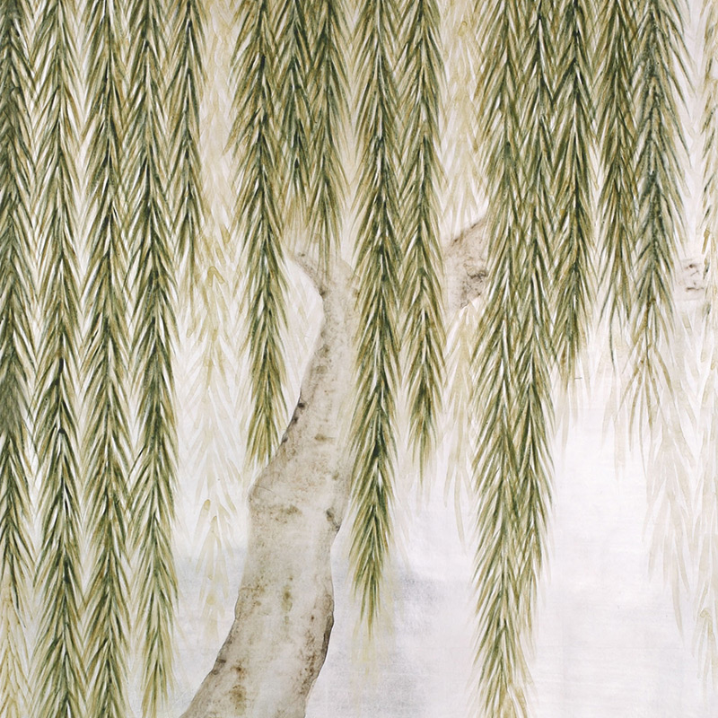 Обои ручная роспись Willow Original colourway on Tarnished Silver gilded paper Обои ручная роспись Willow Original colourway on Tarnished Silver gilded paper в Барнауле | Loft Concept