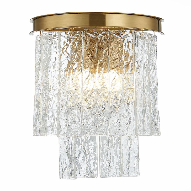 Бра Renea Textured Glass Wall Lamp Brass Латунь Прозрачное Стекло Бра Renea Textured Glass Wall Lamp Brass Латунь Прозрачное Стекло в Барнауле | Loft Concept