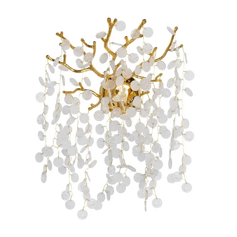 Бра золотого цвета с ветвями и круглыми рельефными подвесками FAIRYTREE Light Золотой Прозрачный в Барнауле | Loft Concept 
