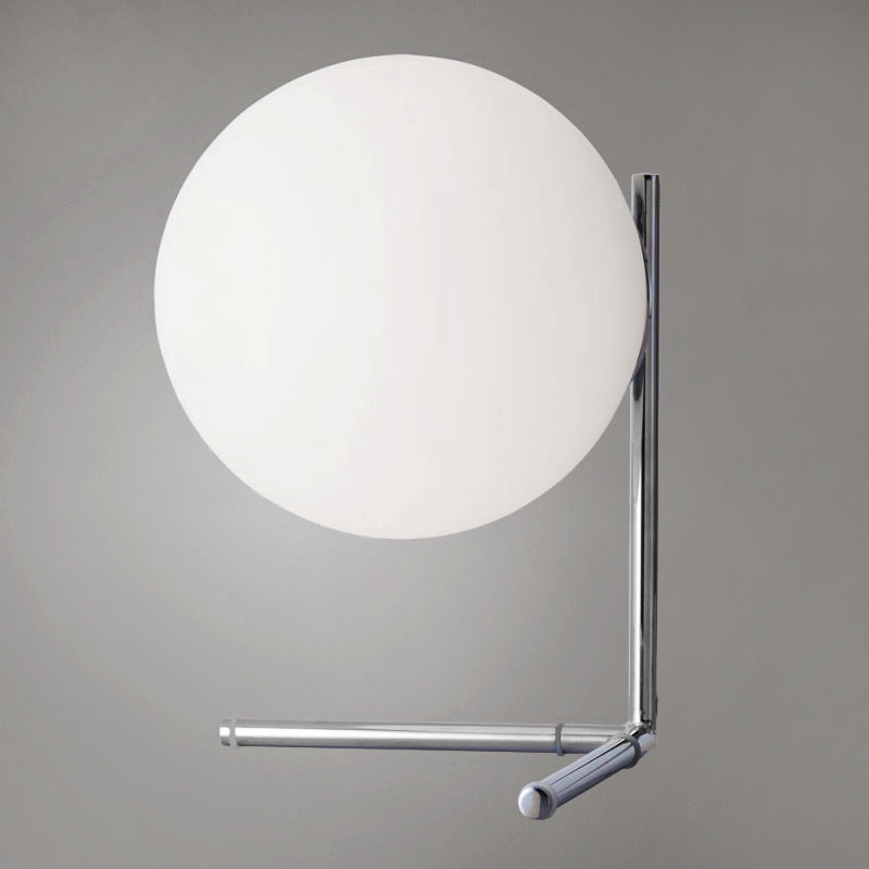 Настольная лампа IC Lighting Flos Table Chrome Хром Прозрачный белый Настольная лампа IC Lighting Flos Table Chrome Хром Прозрачный белый в Барнауле | Loft Concept