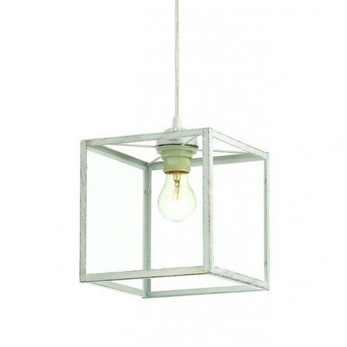 Подвесной светильник Loft Industrial Ortogonal Pendant Cube White Прозрачное Стекло Коричневый в Барнауле | Loft Concept 