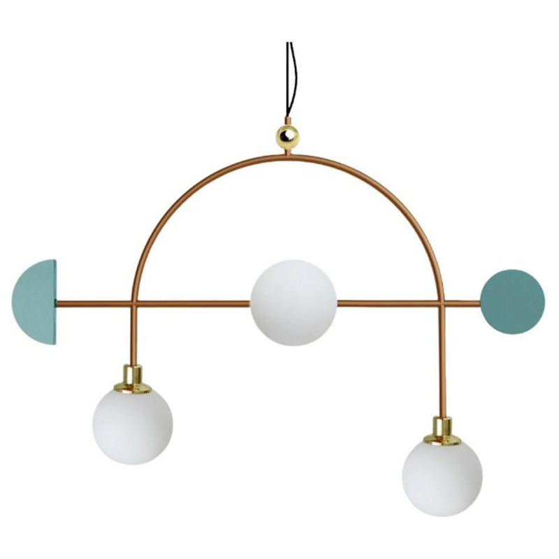 Дизайнерский Светильник Green Brown Space Ceiling Lamp by Dovain Studio Белый Латунь Бирюзовый в Барнауле | Loft Concept 