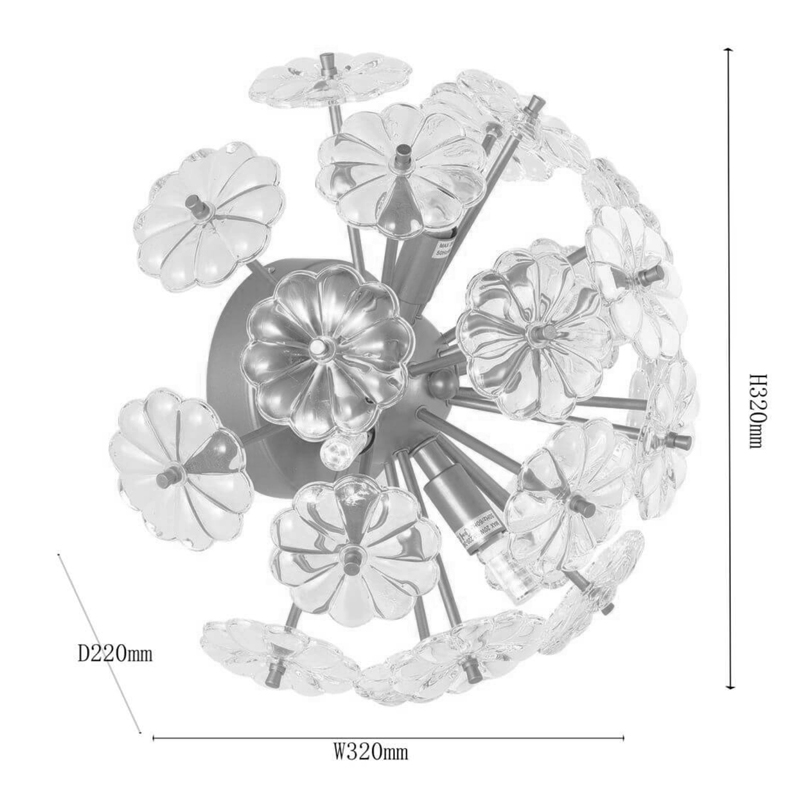 Бра Glass Flowers Sputnik Wall Lamp Бра Glass Flowers Sputnik Wall Lamp в Барнауле