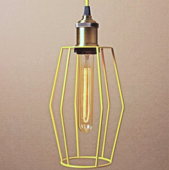 Подвесной светильник Wire Cage Pendant Spauk Yellow Желтый Подвесной светильник Wire Cage Pendant Spauk Yellow Желтый в Барнауле | Loft Concept