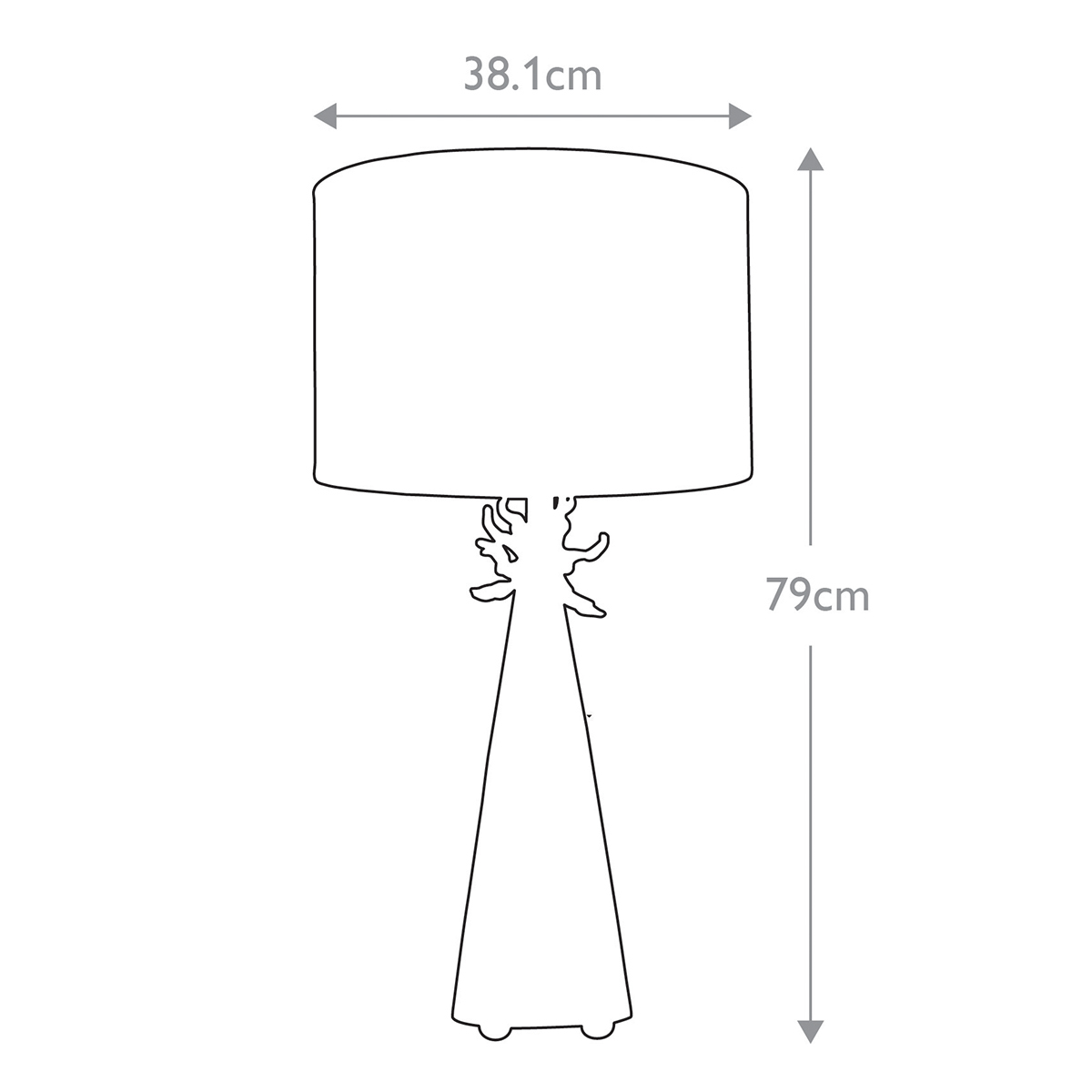 Настольная лампа с декоративным элементом золотого цвета и цилиндрическим абажуром из папье-маше светлого оттенка Flambeau в Барнауле