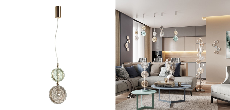 Подвесной светодиодный светильник Peony Green&Brown Подвесной светодиодный светильник Peony Green&Brown - Loft-Concept в Барнауле