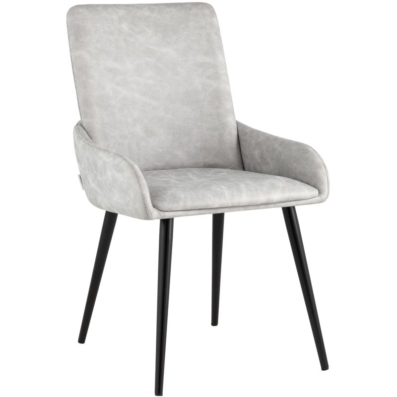 Стул Munchen Chair Светло-Серая Искусственная Замша Светло-серый Черный Стул Munchen Chair Светло-Серая Искусственная Замша Светло-серый Черный в Барнауле | Loft Concept