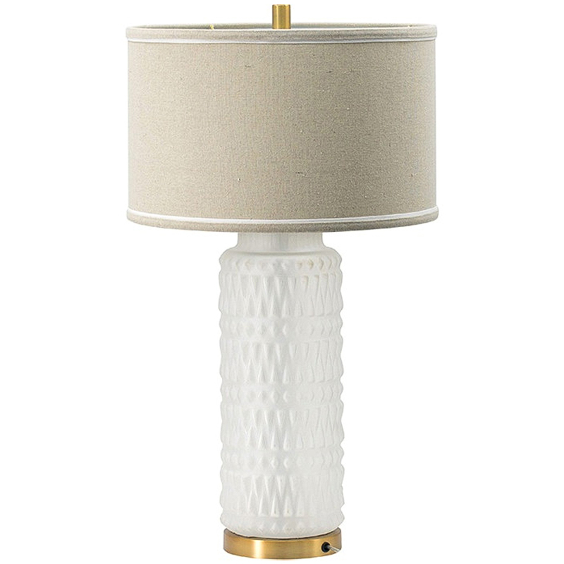 Настольная лампа с абажуром Muriel Table Lamp Белый Латунь Бежевый Настольная лампа с абажуром Muriel Table Lamp Белый Латунь Бежевый в Барнауле | Loft Concept