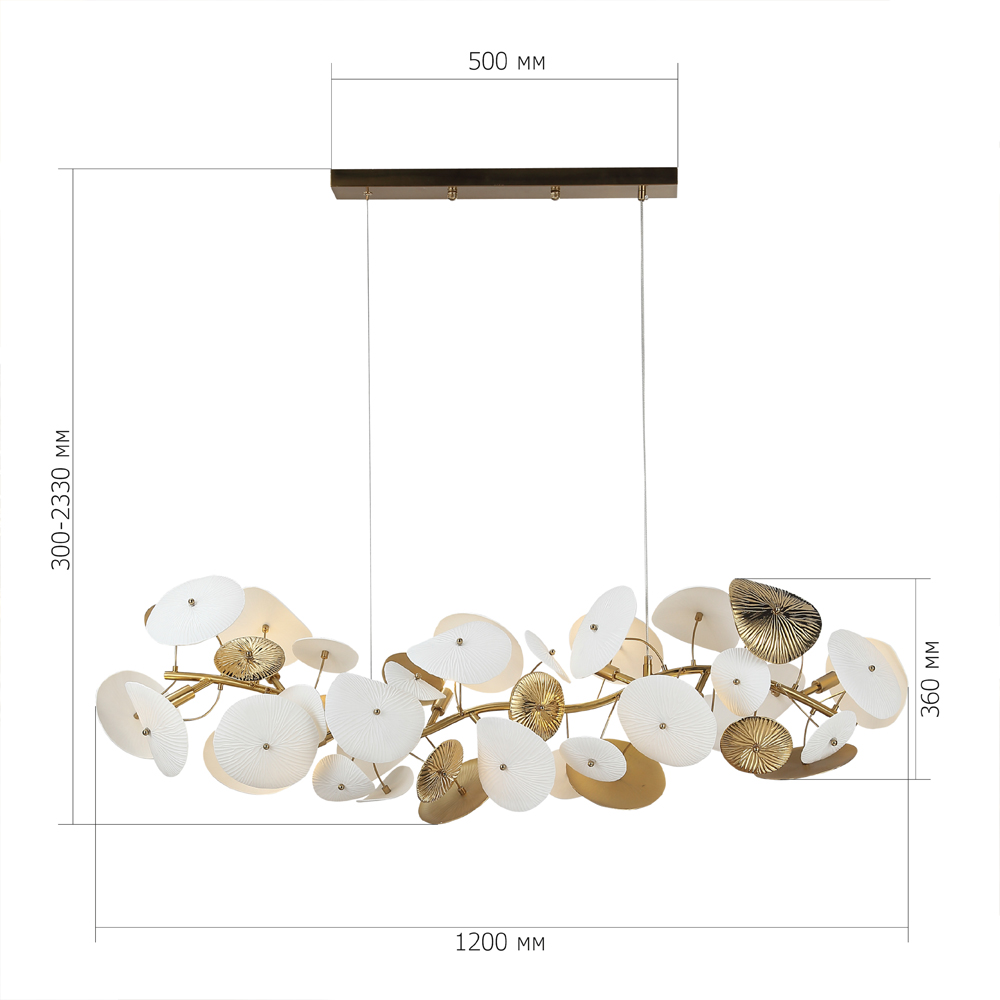 Люстра с белыми и золотистыми цветами G9 Dahlia Flowers Lamp в Барнауле