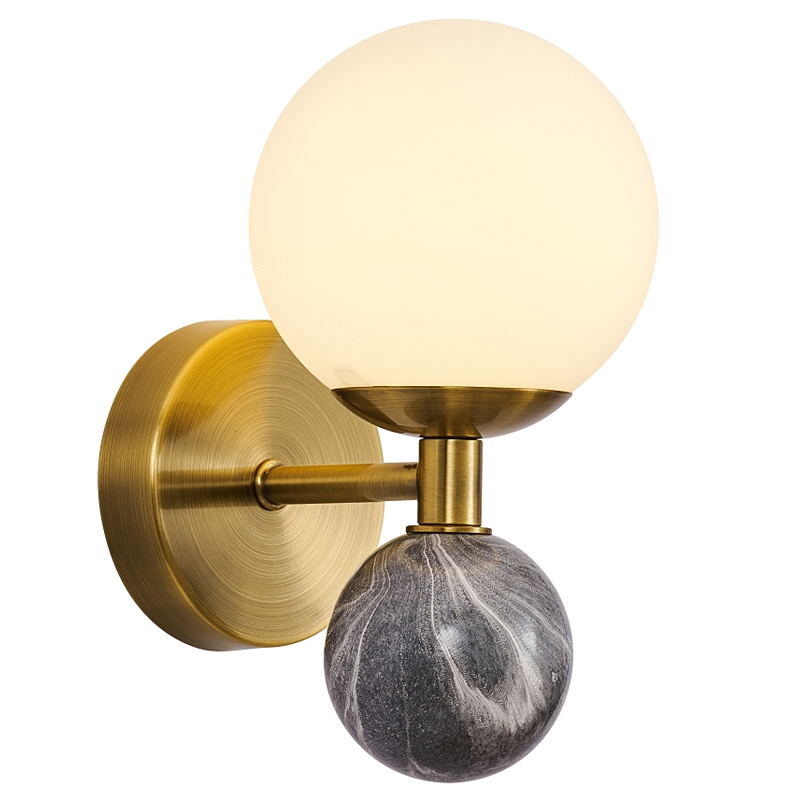 Бра Black Marble Decor Белый Черный Мрамор Nero Латунь Бра Black Marble Decor Белый Черный Мрамор Nero Латунь в Барнауле | Loft Concept