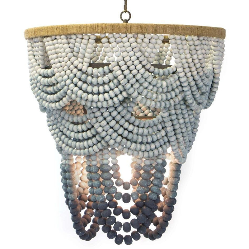 Многоярусная люстра украшенная круглыми бусами Gradient Grey Chandelier Серо-голубой Молочный Песочный Многоярусная люстра украшенная круглыми бусами Gradient Grey Chandelier Серо-голубой Молочный Песочный в Барнауле | Loft Concept