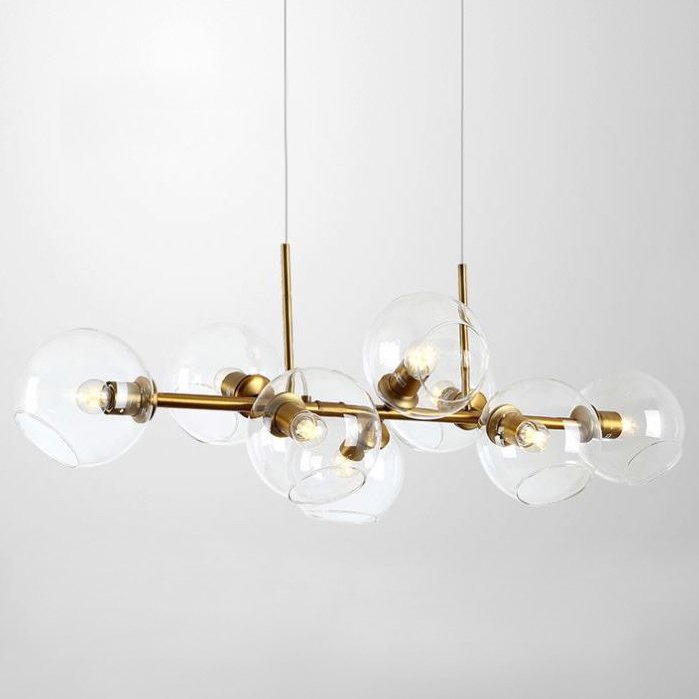 Люстра Staggered Glass Chandelier 8 Золотой Прозрачное Стекло Люстра Staggered Glass Chandelier 8 Золотой Прозрачное Стекло в Барнауле | Loft Concept