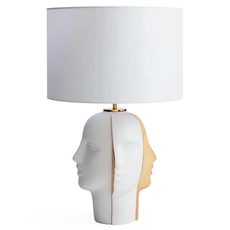 Настольная лампа ATLAS SPLIT TABLE LAMP Глянцевое золото Белый в Барнауле | Loft Concept 