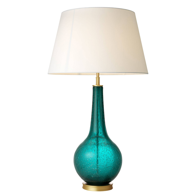 Настольная лампа Eichholtz Table Lamp Massaro Бирюзовый Латунь Белый в Барнауле | Loft Concept 