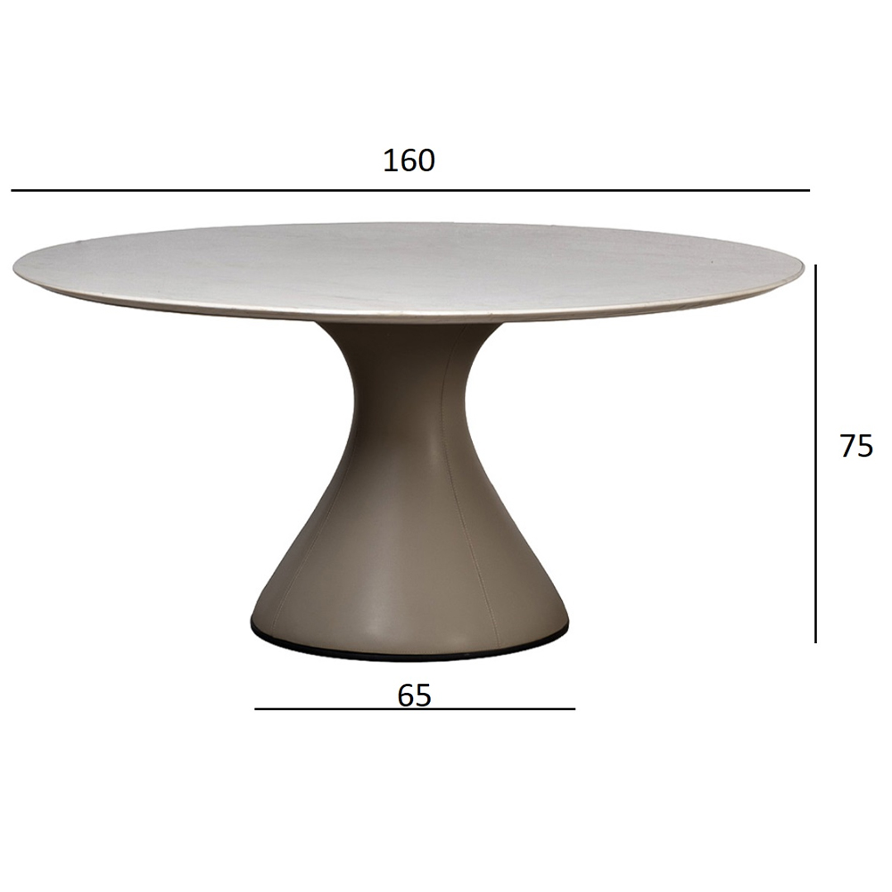 Стол обеденный круглый мраморный на бежевом основании Valedmir в Барнауле