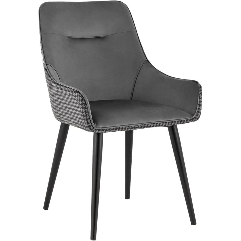 Стул Joan Chair Ткань Гусиная Лапка Серый Черный в Барнауле | Loft Concept 