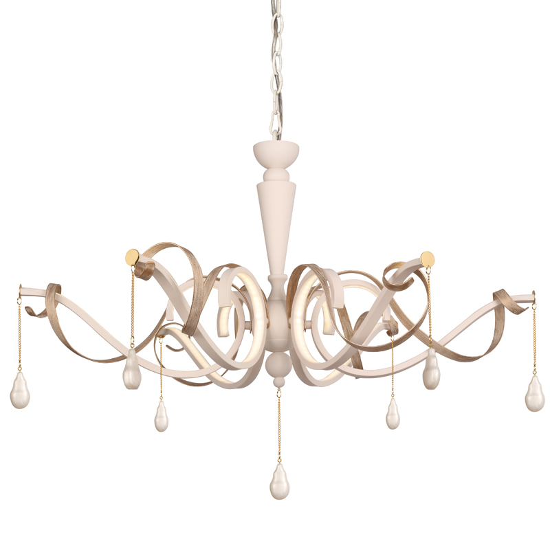 Люстра Morris Chandelier white Белый Перламутровый Белое золото винтаж Люстра Morris Chandelier white Белый Перламутровый Белое золото винтаж в Барнауле | Loft Concept