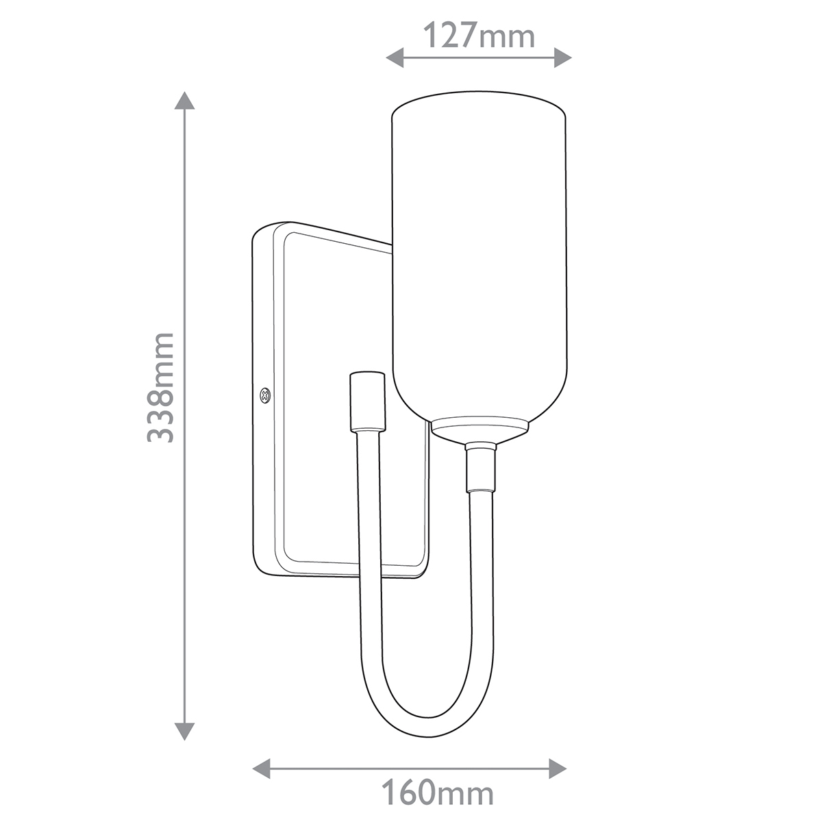  Бра с прямоугольным черным основанием и белым матовым цилиндрическим плафоном Kichler в Барнауле