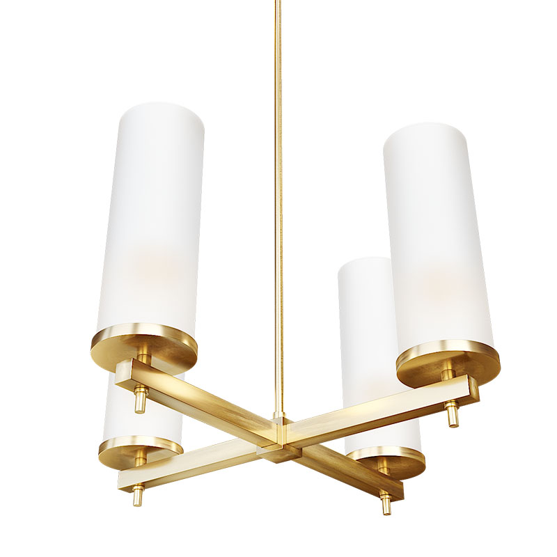 Люстра Дизайнерская Candle Holder 4 лампы Латунь Белый Люстра Дизайнерская Candle Holder 4 лампы Латунь Белый в Барнауле | Loft Concept