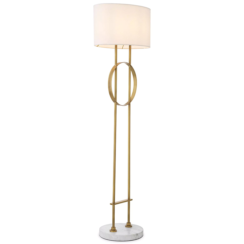Торшер Eichholtz Floor Lamp Kaiser Латунь Белый Мрамор Bianco Белый в Барнауле | Loft Concept 