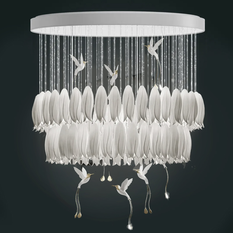Люстра c Птичками Колибри Sagarti Contemporary chandelier ALBA Flowers & Birds Белый Золотой Люстра c Птичками Колибри Sagarti Contemporary chandelier ALBA Flowers & Birds Белый Золотой в Барнауле | Loft Concept