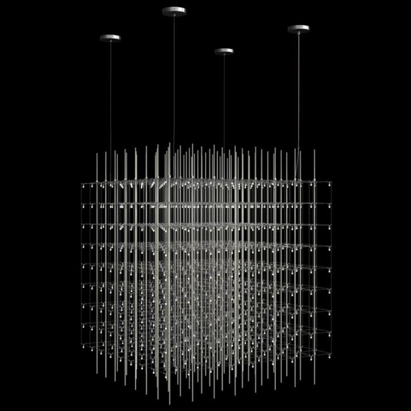 Светодиодная Люстра Куб Universe Square Glass by Quasar 80 см Серебряный Светодиодная Люстра Куб Universe Square Glass by Quasar 80 см Серебряный в Барнауле | Loft Concept