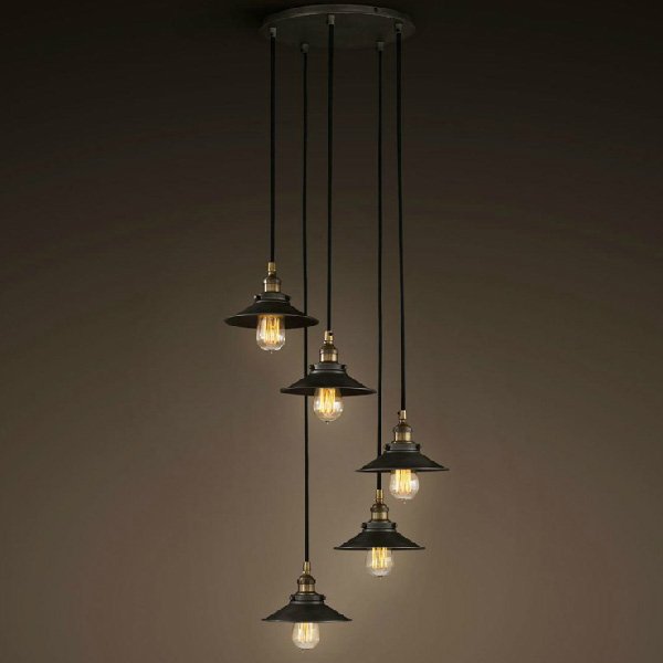 Люстра Loft Cone Pendant 5 Черный Люстра Loft Cone Pendant 5 Черный в Барнауле | Loft Concept