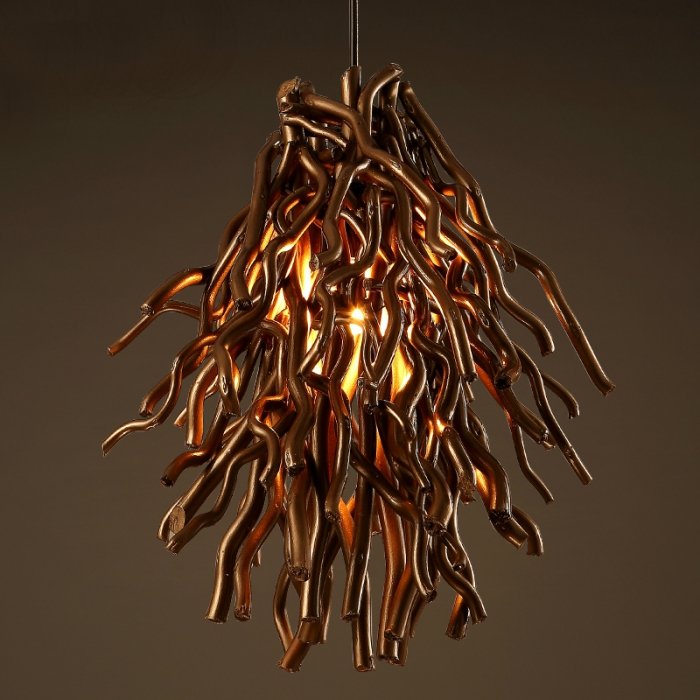 Подвесной светильник Old Wicker Pendant Broom Коричневый Подвесной светильник Old Wicker Pendant Broom Коричневый в Барнауле | Loft Concept