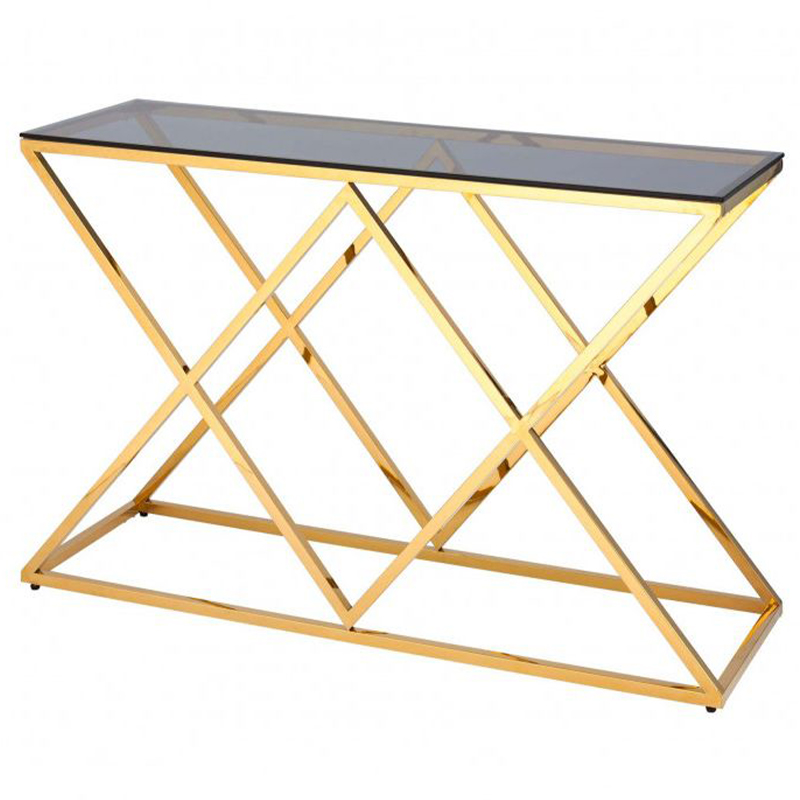 Консоль Milan Console Прозрачное Стекло Золотой в Барнауле | Loft Concept 