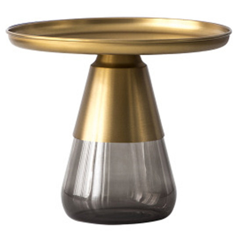Круглый приставной стол Classico Round Grey Side Table High Серый Латунь Круглый приставной стол Classico Round Grey Side Table High Серый Латунь в Барнауле | Loft Concept
