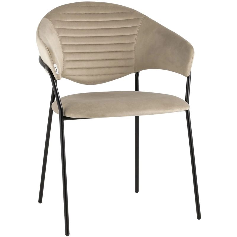 Стул Alexis Chair Бежевый Велюр Бежевый Черный Стул Alexis Chair Бежевый Велюр Бежевый Черный в Барнауле | Loft Concept