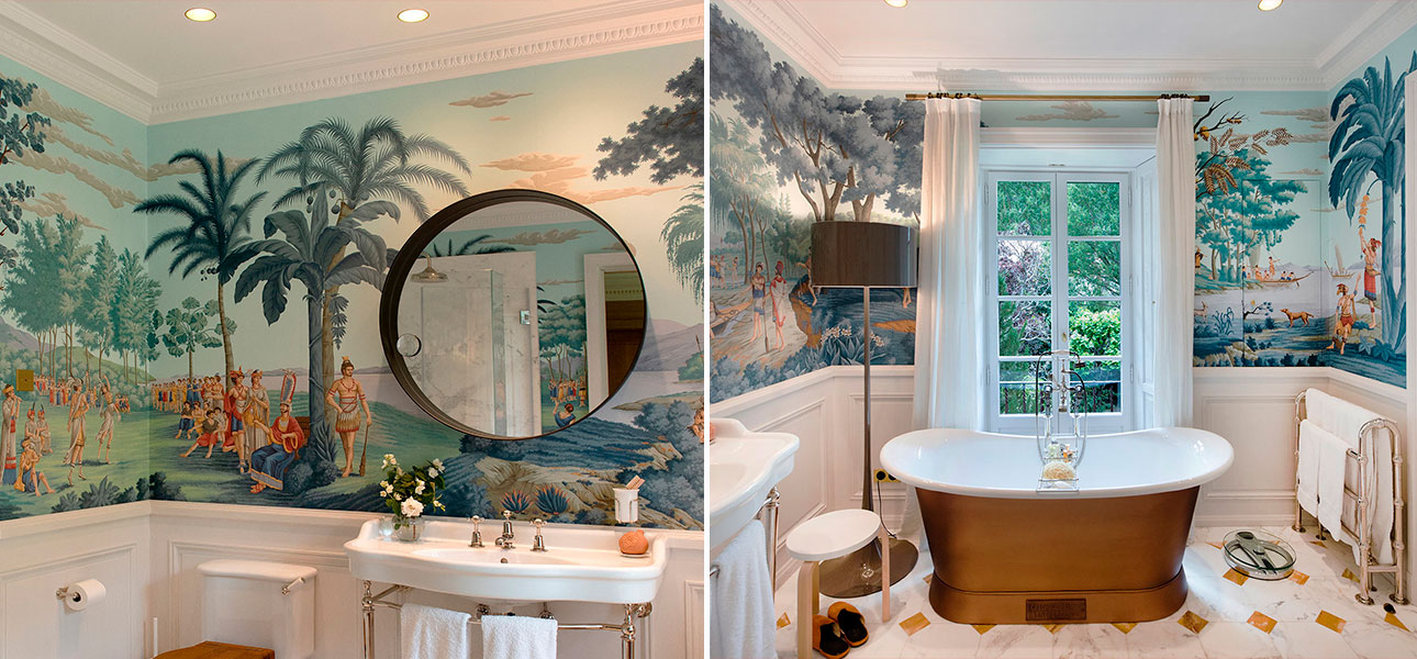 Обои ручная роспись Les Sauvages de la Mer Pacifique Charvet on scenic paper - фото