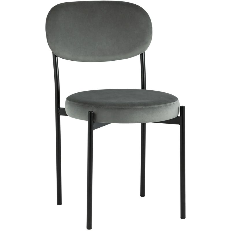 Стул Alfie Chair Темно-Серый Велюр Серый Черный Стул Alfie Chair Темно-Серый Велюр Серый Черный в Барнауле | Loft Concept