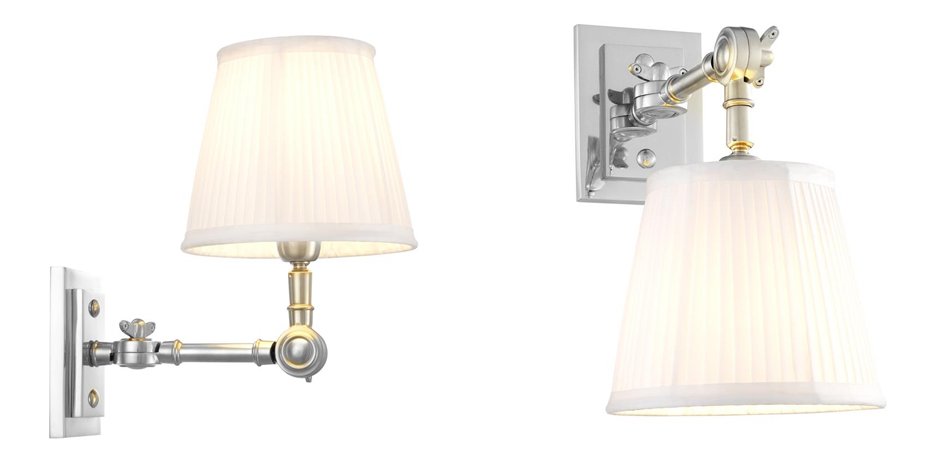 Бра Wall Lamp Wentworth Single Nickel+White Бра Wall Lamp Wentworth Single Nickel+White - Loft-Concept в Барнауле