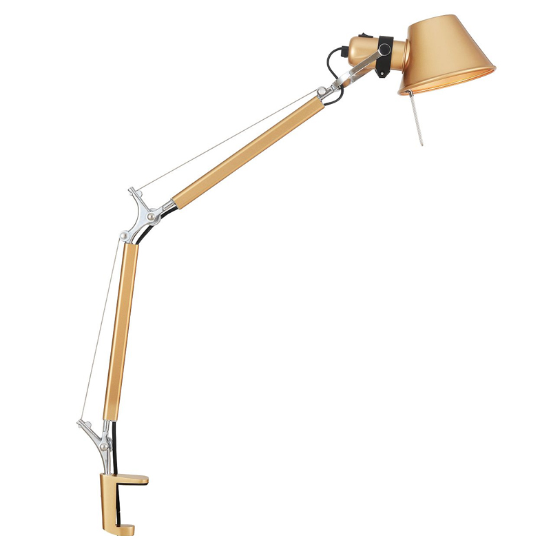 Настольная лампа с креплением на столешницу Artemide Золотой Хром Настольная лампа с креплением на столешницу Artemide Золотой Хром в Барнауле | Loft Concept